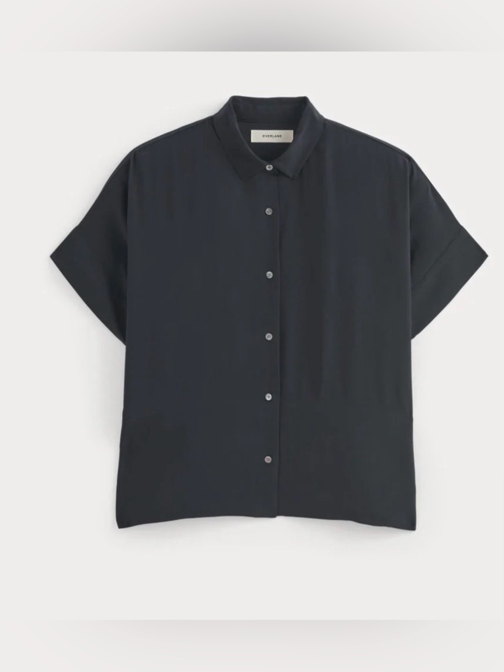 Everlane THE BOXY SHIRT IN WASHABLE SILK black grey size 2